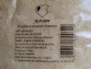 Amandes en Poudre Blanche 1kg : Alpes Alimentaire Distributions